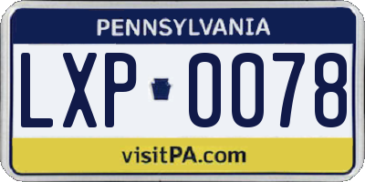 PA license plate LXP0078