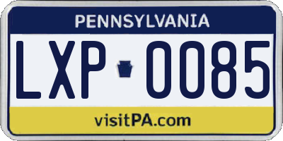 PA license plate LXP0085