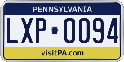 PA license plate LXP0094