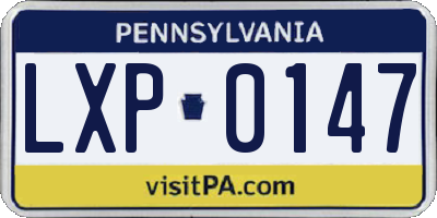 PA license plate LXP0147