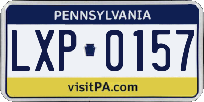 PA license plate LXP0157
