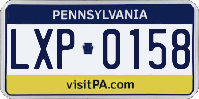 PA license plate LXP0158