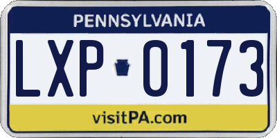 PA license plate LXP0173