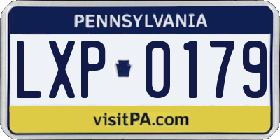 PA license plate LXP0179