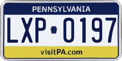 PA license plate LXP0197
