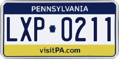 PA license plate LXP0211