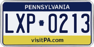PA license plate LXP0213