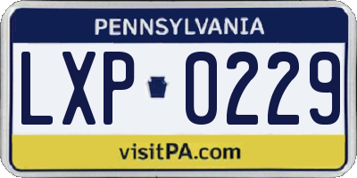 PA license plate LXP0229