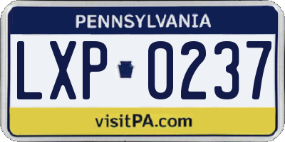 PA license plate LXP0237