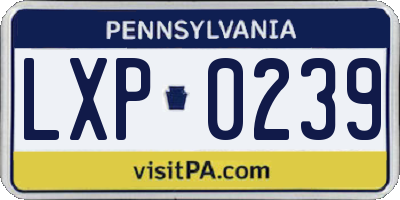 PA license plate LXP0239