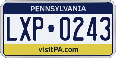 PA license plate LXP0243