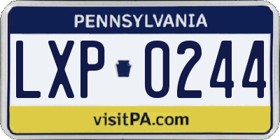PA license plate LXP0244