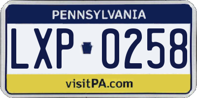 PA license plate LXP0258