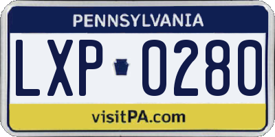 PA license plate LXP0280