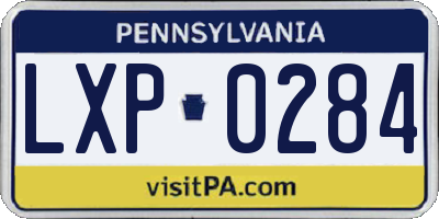 PA license plate LXP0284