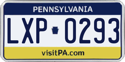 PA license plate LXP0293