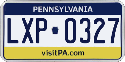 PA license plate LXP0327