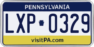 PA license plate LXP0329