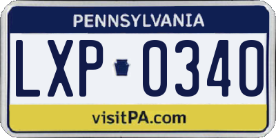 PA license plate LXP0340