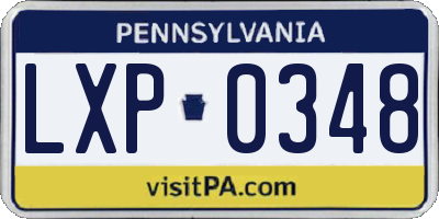 PA license plate LXP0348