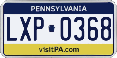 PA license plate LXP0368