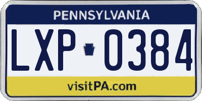 PA license plate LXP0384