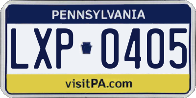 PA license plate LXP0405