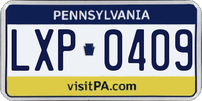 PA license plate LXP0409