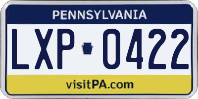 PA license plate LXP0422