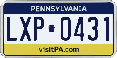 PA license plate LXP0431