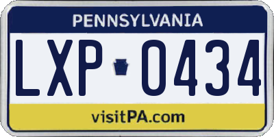 PA license plate LXP0434