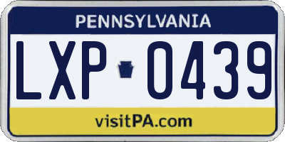 PA license plate LXP0439