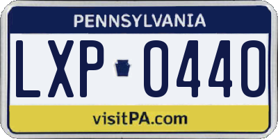 PA license plate LXP0440