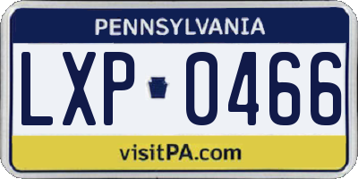 PA license plate LXP0466