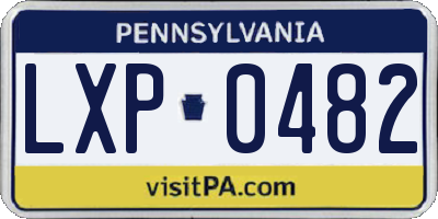 PA license plate LXP0482