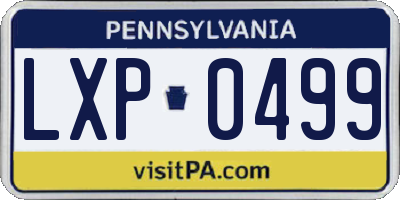 PA license plate LXP0499