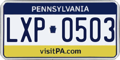 PA license plate LXP0503