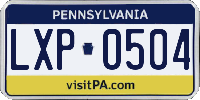 PA license plate LXP0504