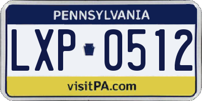 PA license plate LXP0512