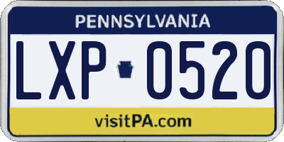 PA license plate LXP0520