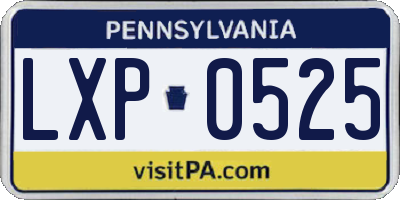 PA license plate LXP0525