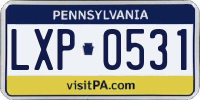PA license plate LXP0531