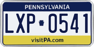 PA license plate LXP0541