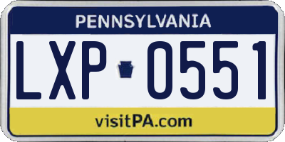 PA license plate LXP0551