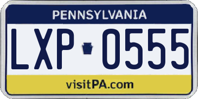PA license plate LXP0555