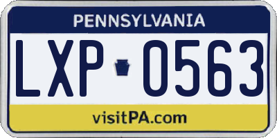 PA license plate LXP0563
