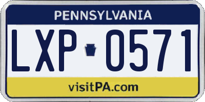 PA license plate LXP0571