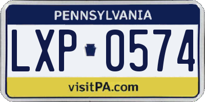 PA license plate LXP0574