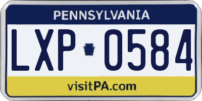 PA license plate LXP0584