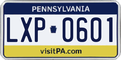PA license plate LXP0601